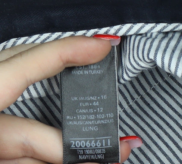 Marks and Spencer Navy Blue Women's Straight Trousers Size 16