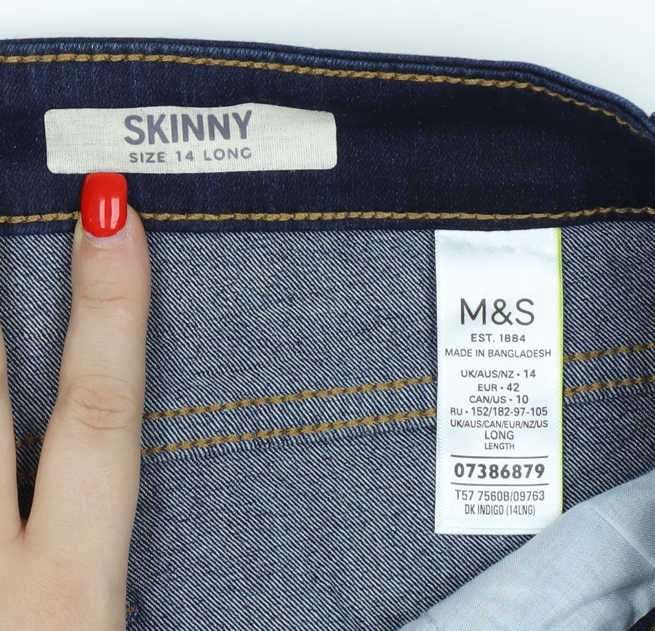 Marks and Spencer Women's Blue Skinny Jeans Size 14