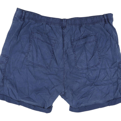 Marks and Spencer Women's Blue Cargo Shorts Size UK 24