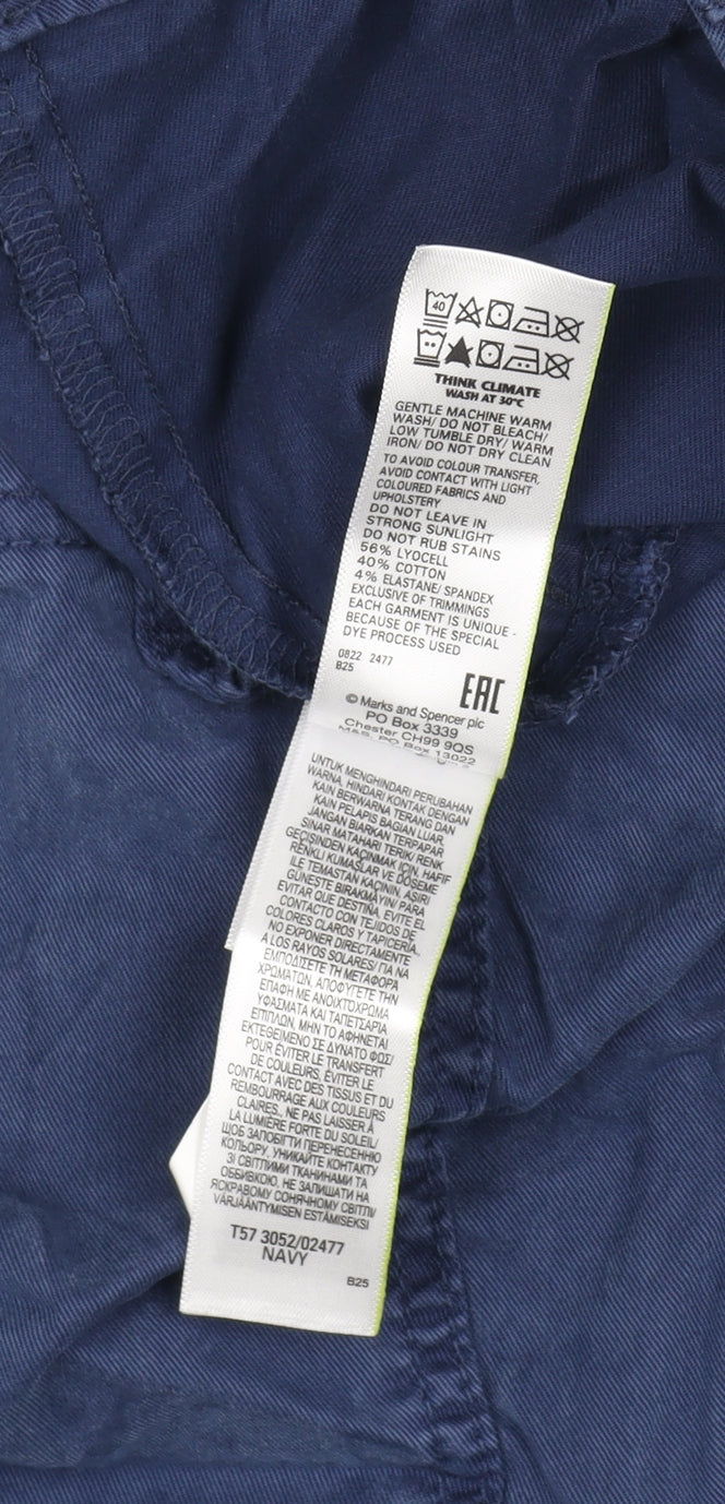 Marks and Spencer Women's Blue Cargo Shorts Size UK 24