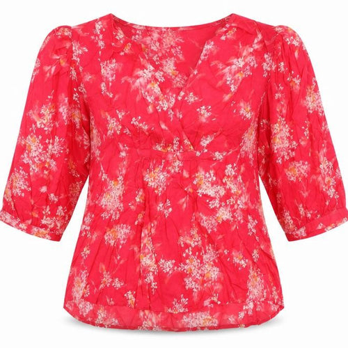 M&S Women's Pink Floral Tunic Blouse, Size L, Cotton