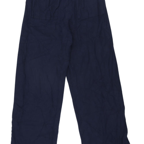 Marks and Spencer Women's Blue Linen Joggers Size 10