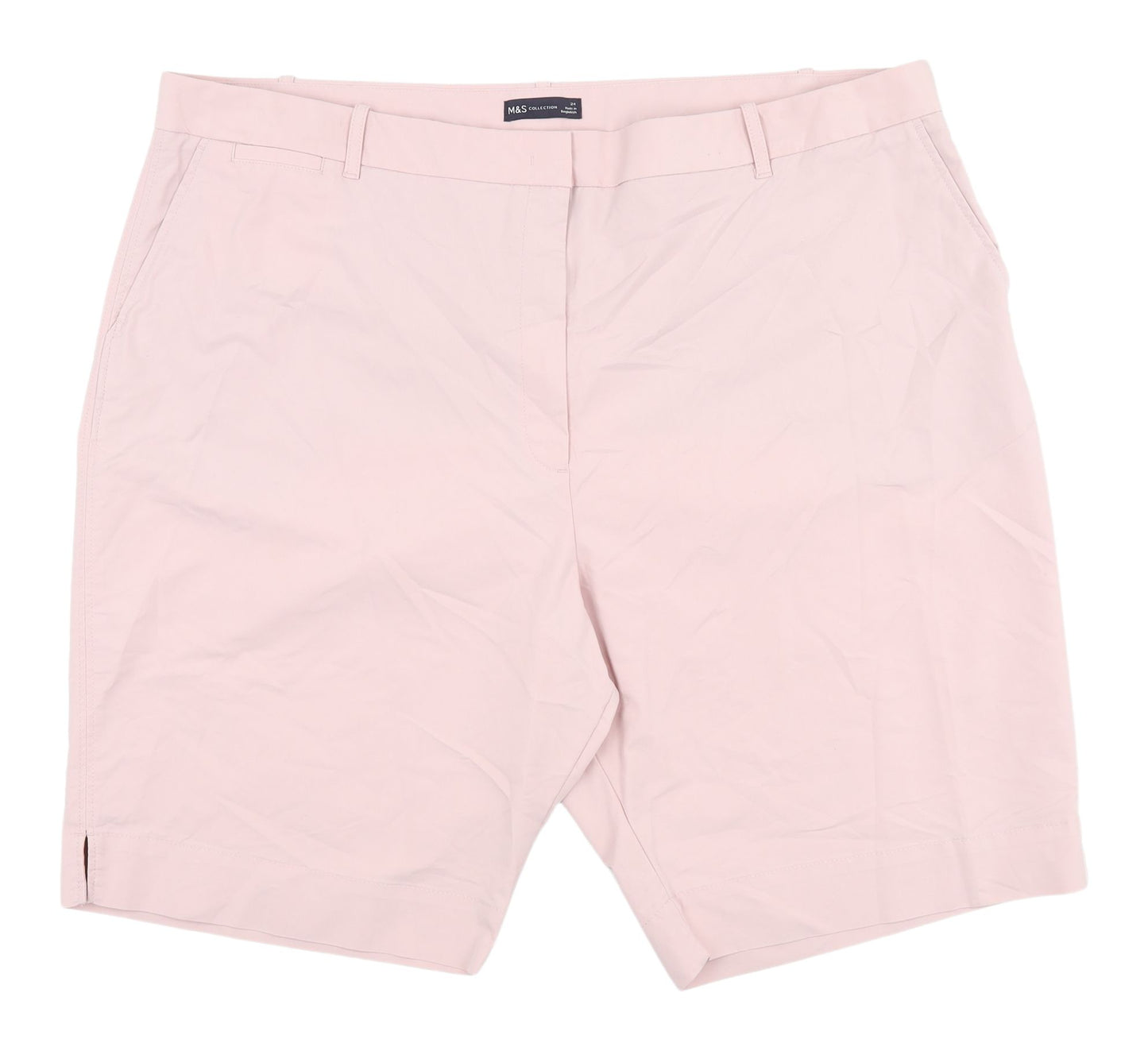 Marks and Spencer Women's Pink Chino Shorts Size 24