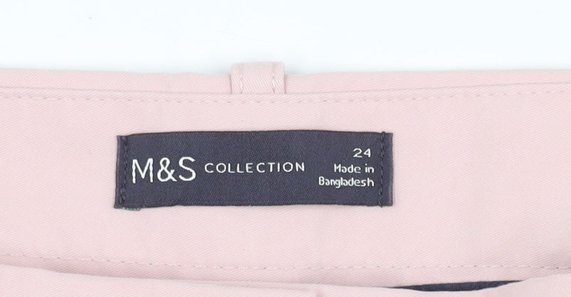 Marks and Spencer Women's Pink Chino Shorts Size 24