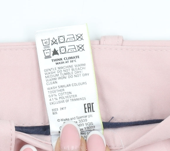 Marks and Spencer Women's Pink Chino Shorts Size 24