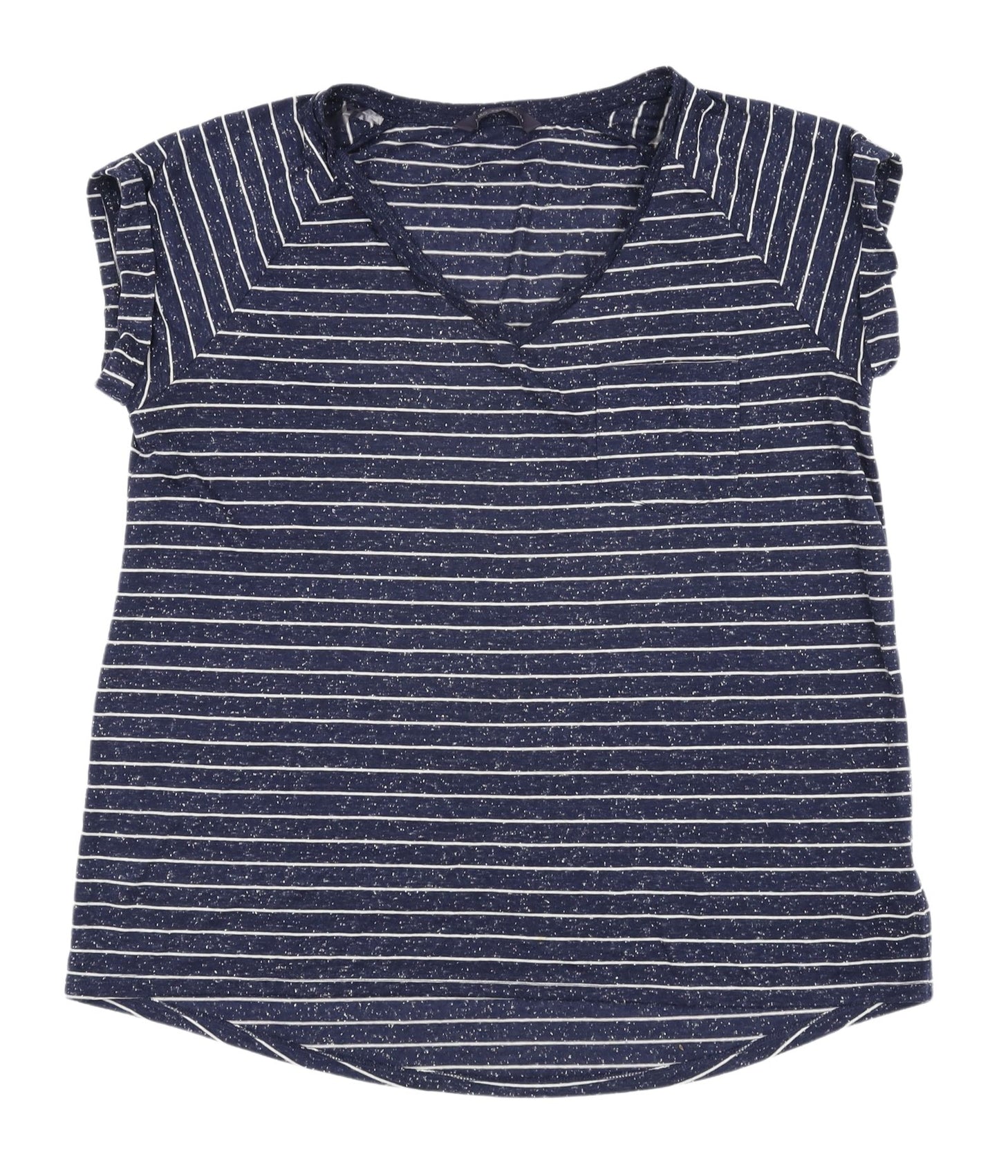 Marks & Spencer Women's Blue Striped T-Shirt Size 14