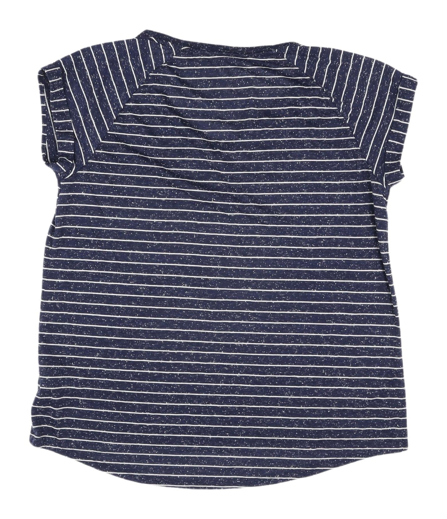 Marks & Spencer Women's Blue Striped T-Shirt Size 14