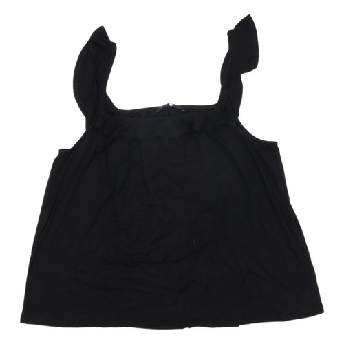 By Very Women's Black Tank Top Size 16 Square Neck Sleeveless