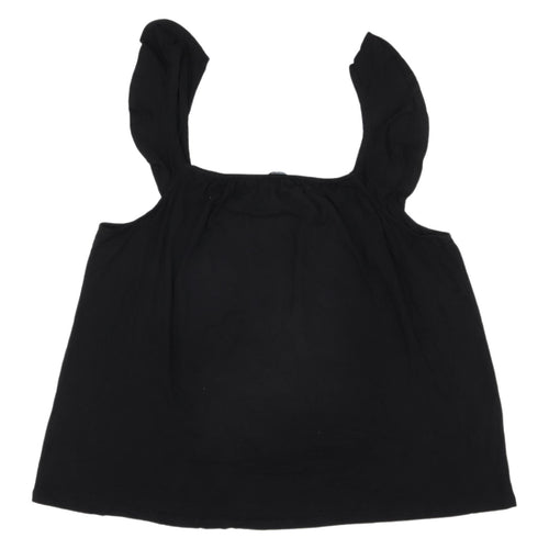 By Very Women's Black Tank Top Size 16 Square Neck Sleeveless