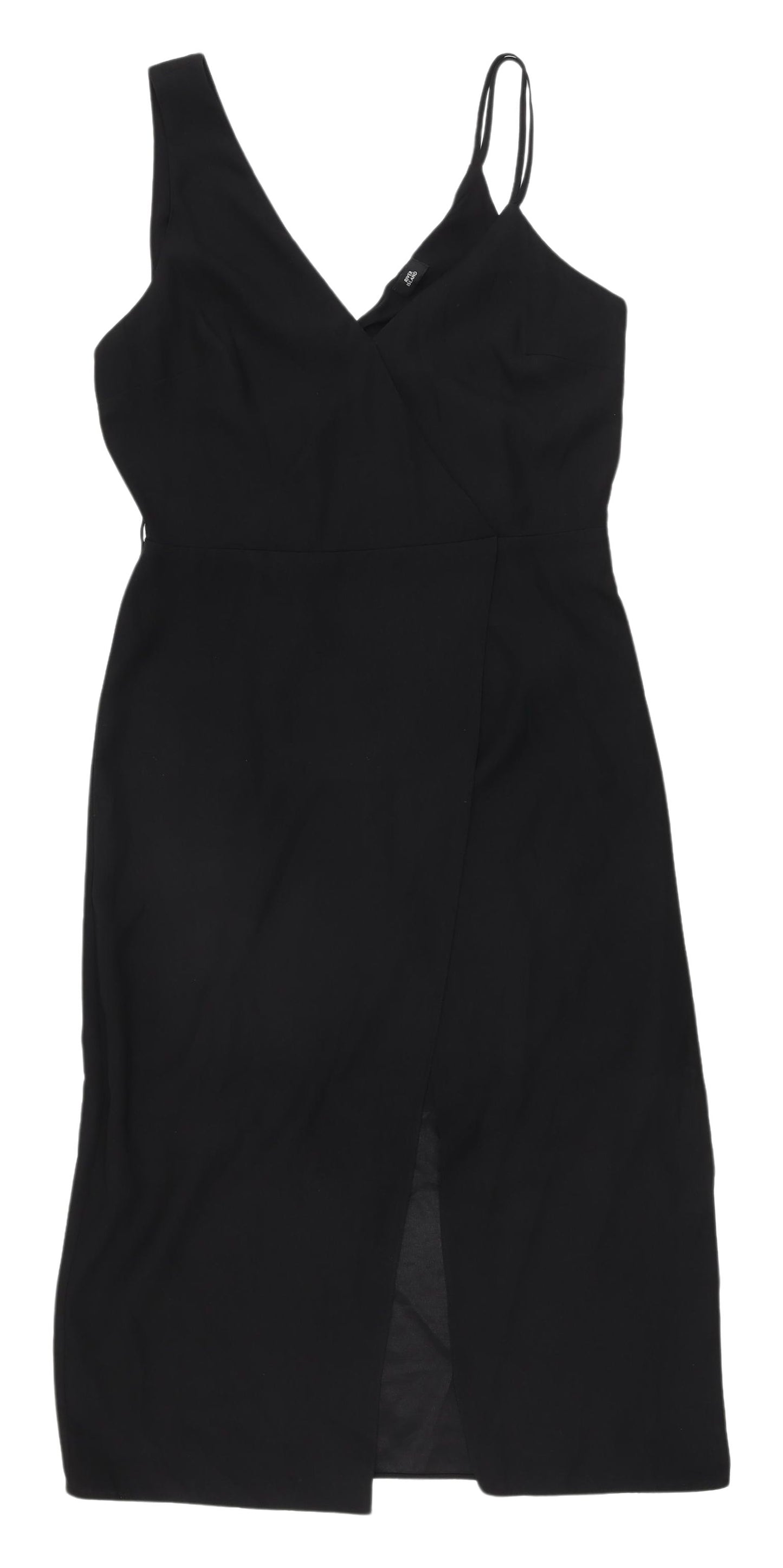 River Island Women's Black Wrap Midi Dress Size 12