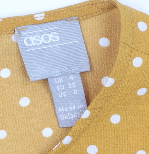ASOS Women's Yellow Polka Dot A-Line Dress, New