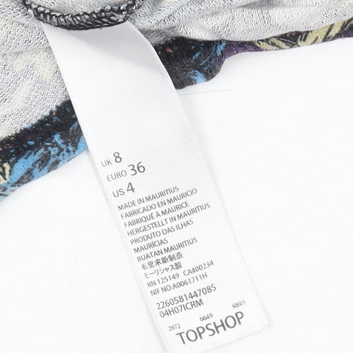 Topshop Women's Multicoloured Floral Tunic Tank, Size 8