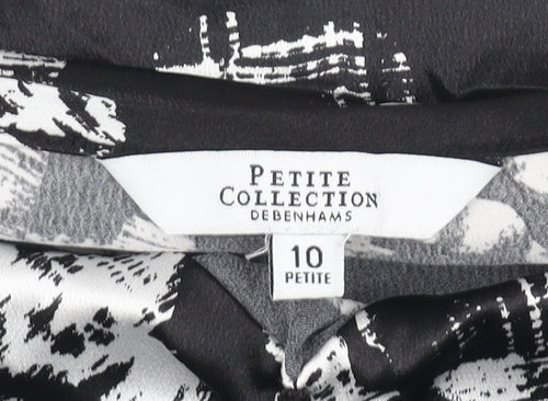 Debenhams Black Floral Camisole Tank Top - Size 10 Petite