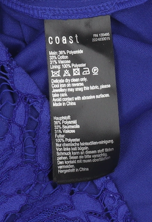 Coast Women's Blue Lace Sheath Dress, Size 8