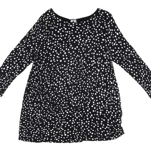 ASOS Women's Black Polka Dot Tunic, Size 12, Casual