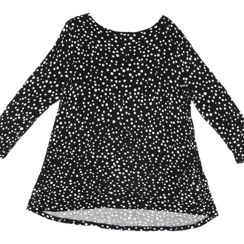 ASOS Women's Black Polka Dot Tunic, Size 12, Casual