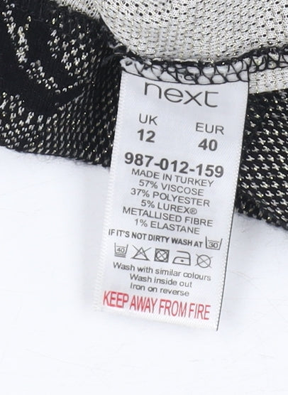 Next Women's Black Floral Sheath Dress Size 12