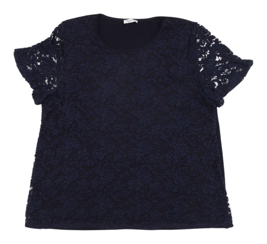 Styled by... Women's Blue Lace Blouse XL