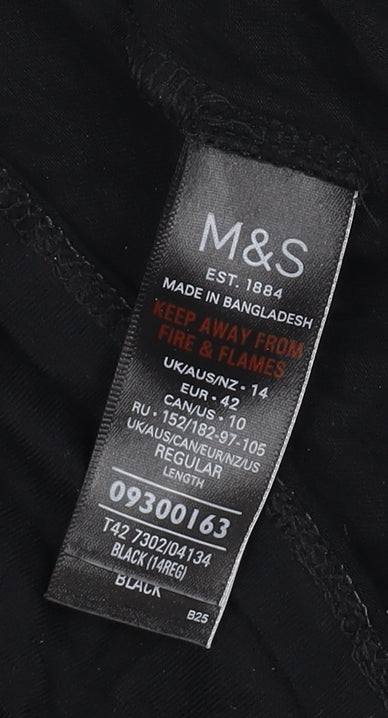 Marks and Spencer Black Long Sleeve Dress Size 14