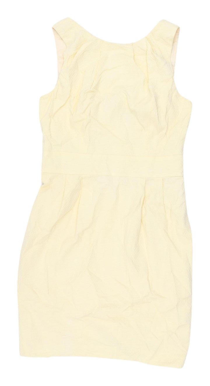 Warehouse Women's Ivory Cotton Sheath Dress Size 10