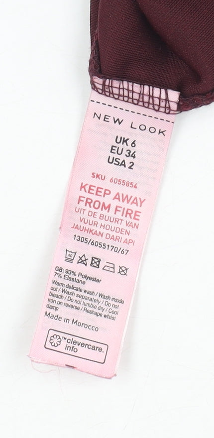 New Look Women's Red Mini Slip Dress Size 6 Party