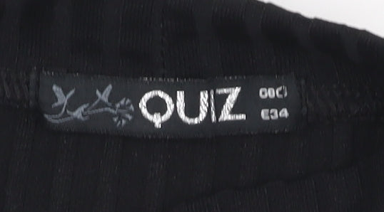 Quiz Black Slim Fit High Neck Long Sleeve Women's Top