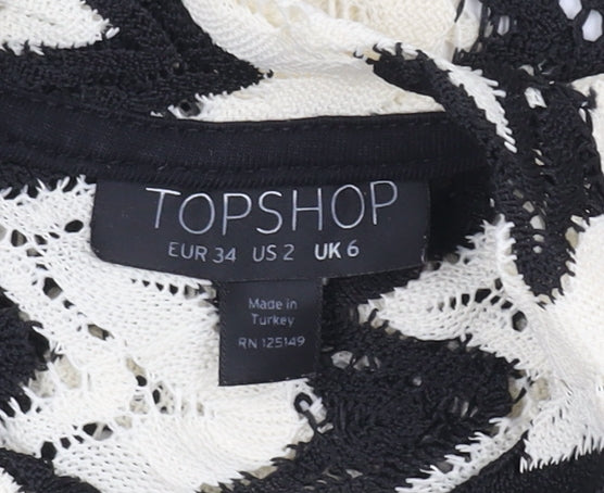 Topshop Women's Multicoloured Chevron Shift Dress UK 6