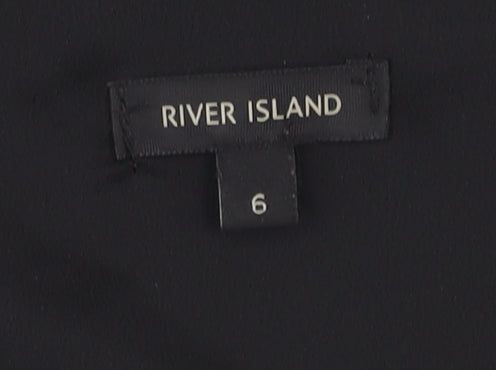 River Island Women's Black Dress, Size 6, Long Sleeve