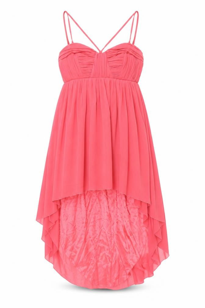 Lipsy Women Pink Hi-Low Dress UK 10 Sleeveless Party