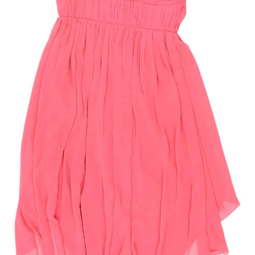 Lipsy Women Pink Hi-Low Dress UK 10 Sleeveless Party