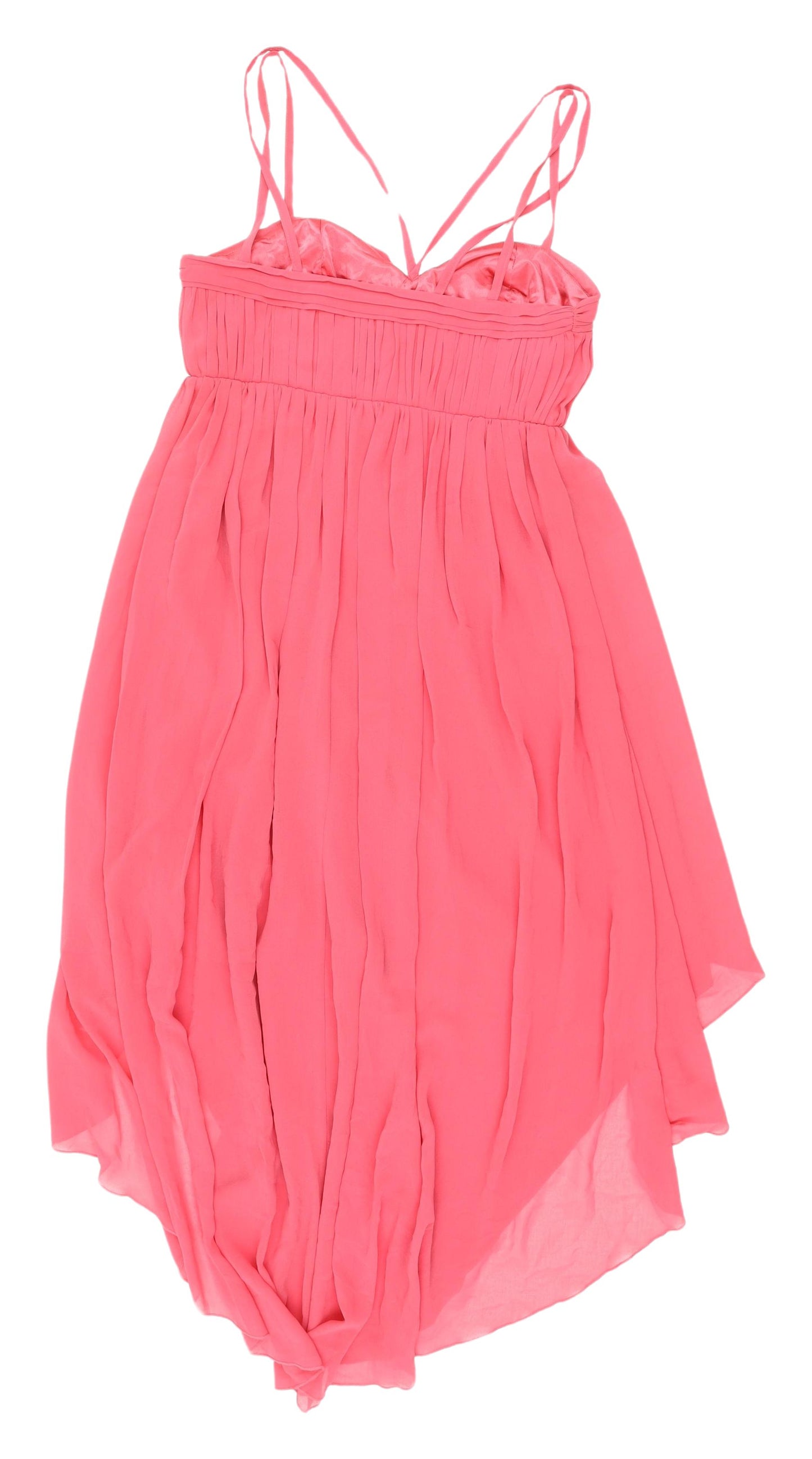 Lipsy Women Pink Hi-Low Dress UK 10 Sleeveless Party