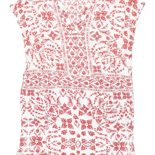H&M Women's Red Floral Shift Dress, Size 10