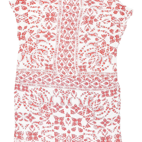 H&M Women's Red Floral Shift Dress, Size 10
