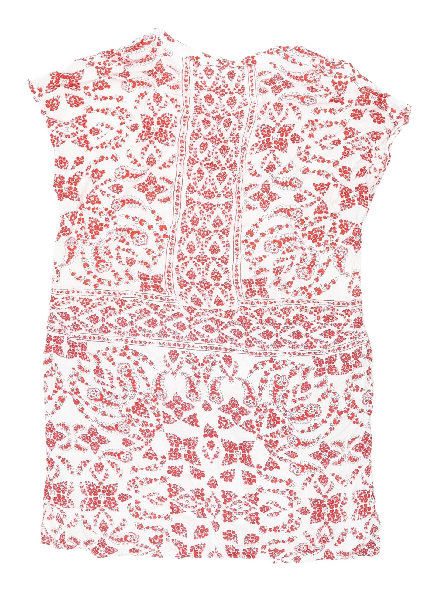 H&M Women's Red Floral Shift Dress, Size 10