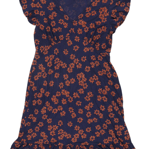 Next Women's Blue Floral A-Line Knee Length Dress