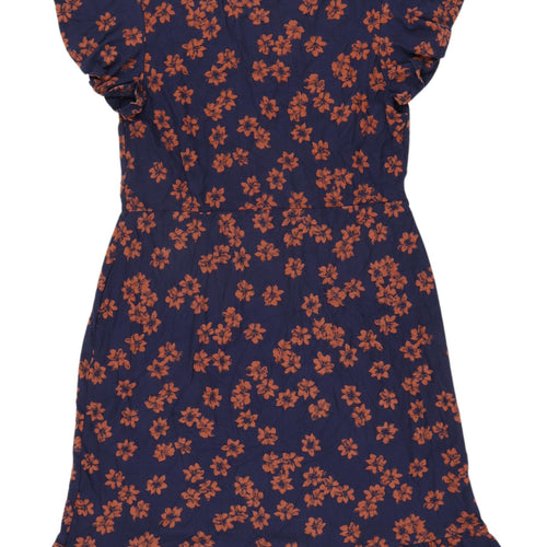 Next Women's Blue Floral A-Line Knee Length Dress