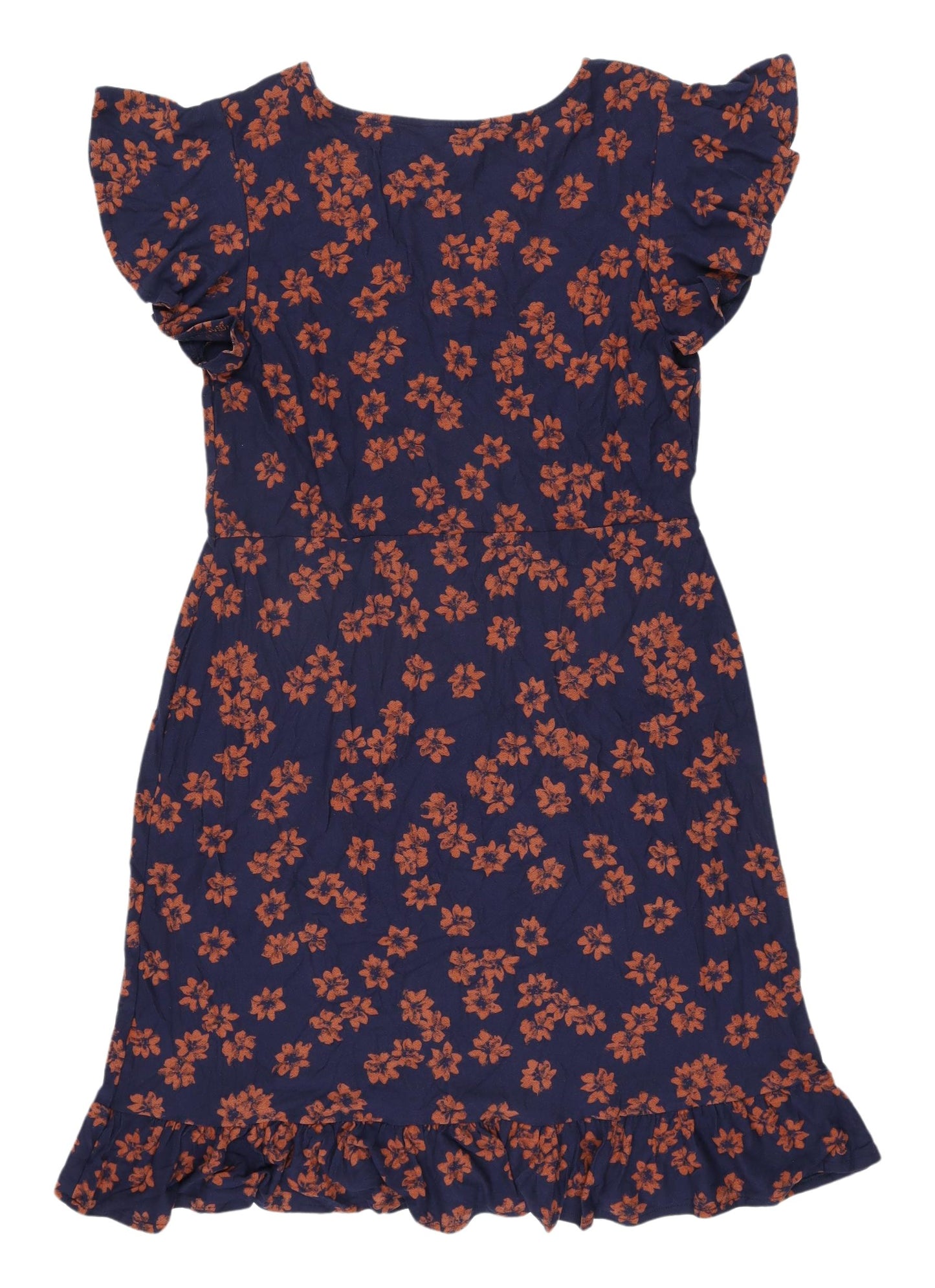 Next Women's Blue Floral A-Line Knee Length Dress