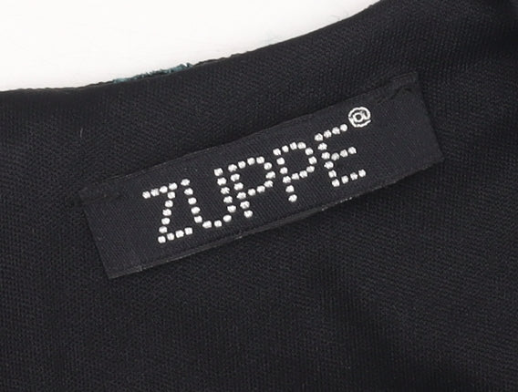 Zuppe Women's Black Floral Sheath Dress Size 16