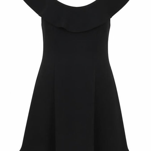 Zara Women Black A-Line Off Shoulder Mini Dress S