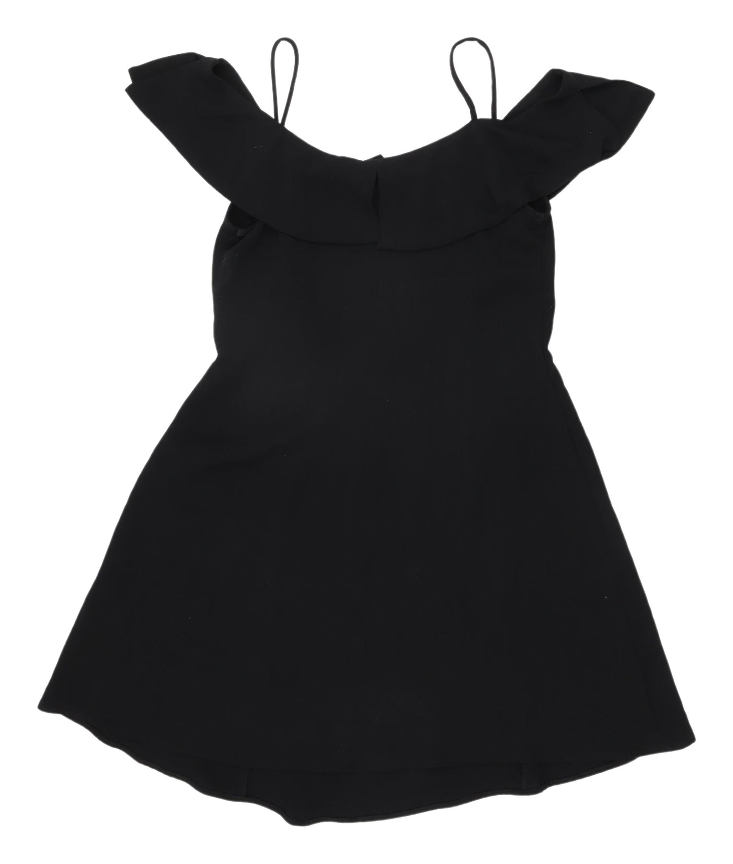 Zara Women Black A-Line Off Shoulder Mini Dress S