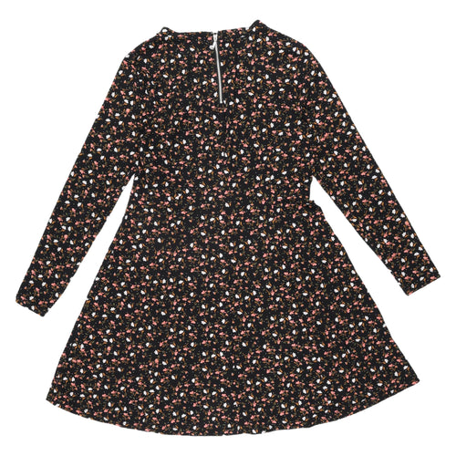 New Look Women's Black Floral A-Line Dress Size 12