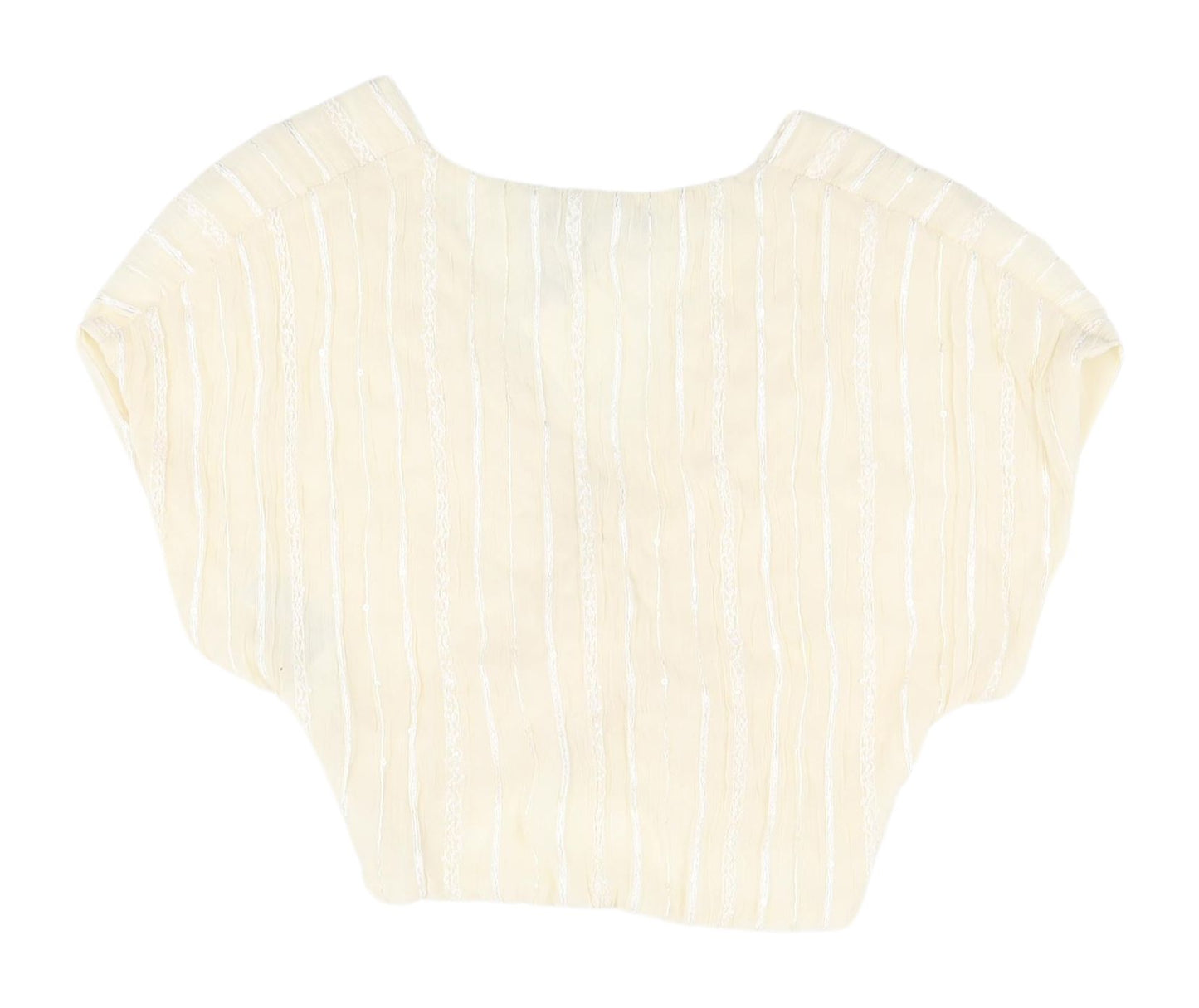 Zara Women's Beige Cropped Blouse Small