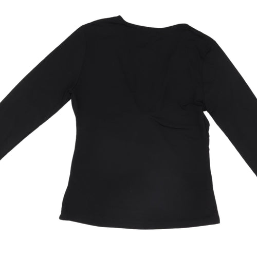 Jeuvre Women's Black Long Sleeve Wrap Blouse UK 16