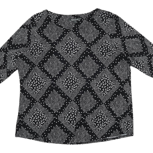 Bonmarché Women's Black Geometric Blouse, Size 20