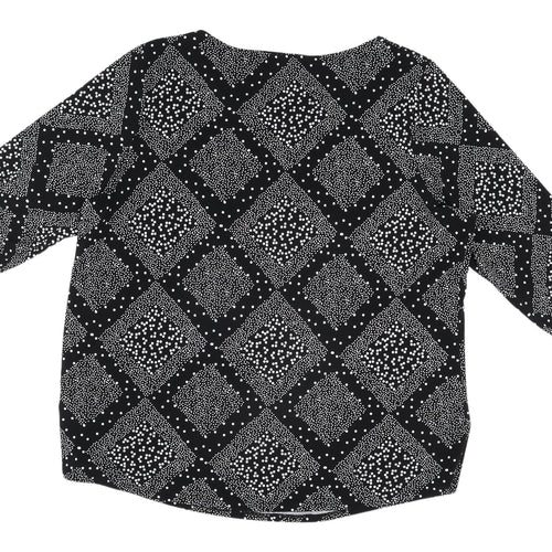 Bonmarché Women's Black Geometric Blouse, Size 20