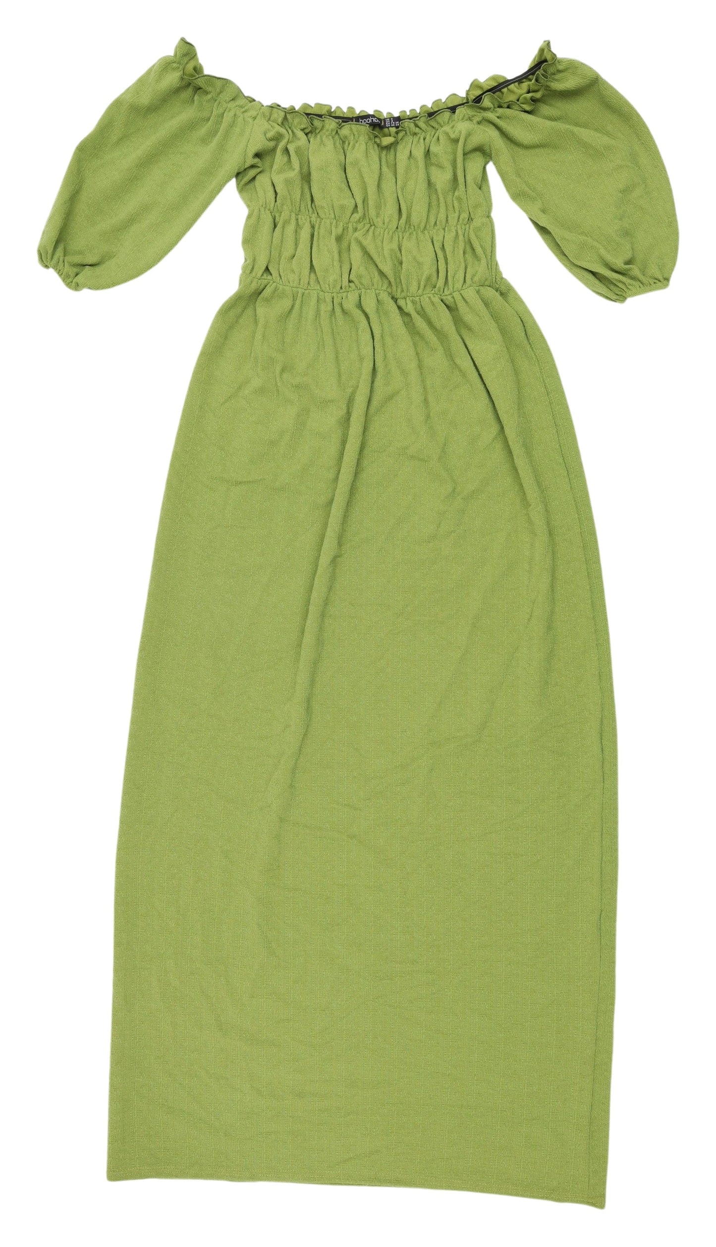 Boohoo Women's Green Off Shoulder Midi Dress