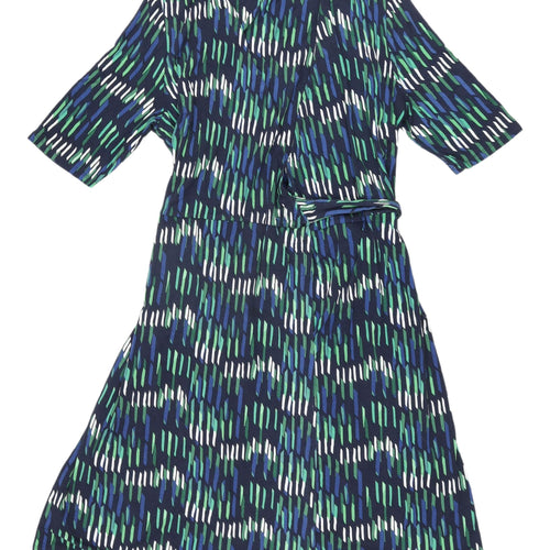 Hobbs Women's Multicoloured Wrap Dress Size 14