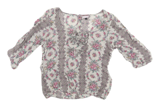 River Island Women's Floral Blouse, Size 12, Tunic Style