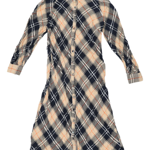 H&M Women's Multicoloured Plaid Shirt Dress, Size 12