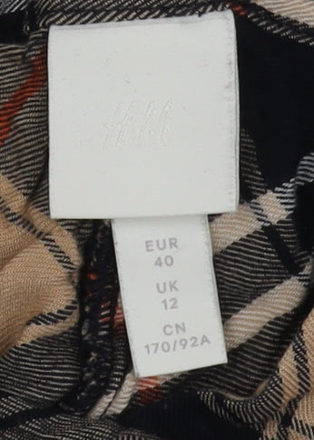 H&M Women's Multicoloured Plaid Shirt Dress, Size 12